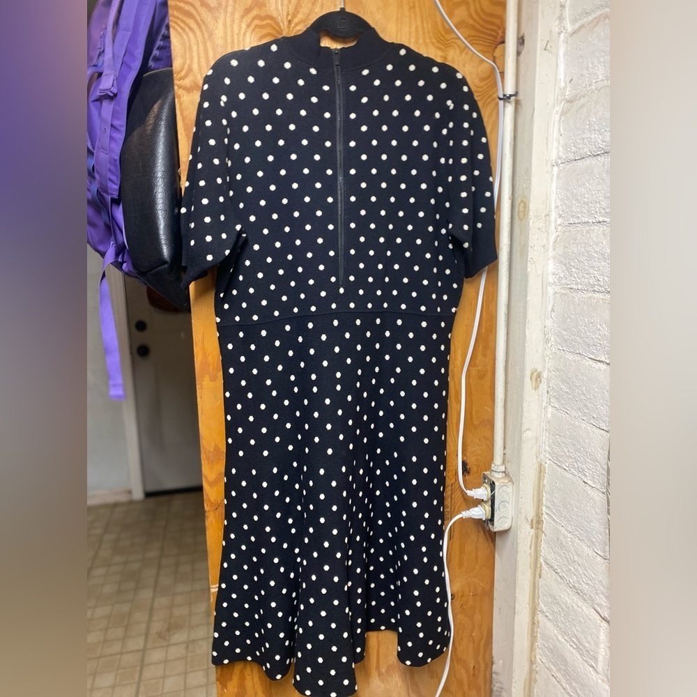 Rachel by Rachel Roy Sweater Dress-Black/White Polka Dot 1X - Picture 7 of 12